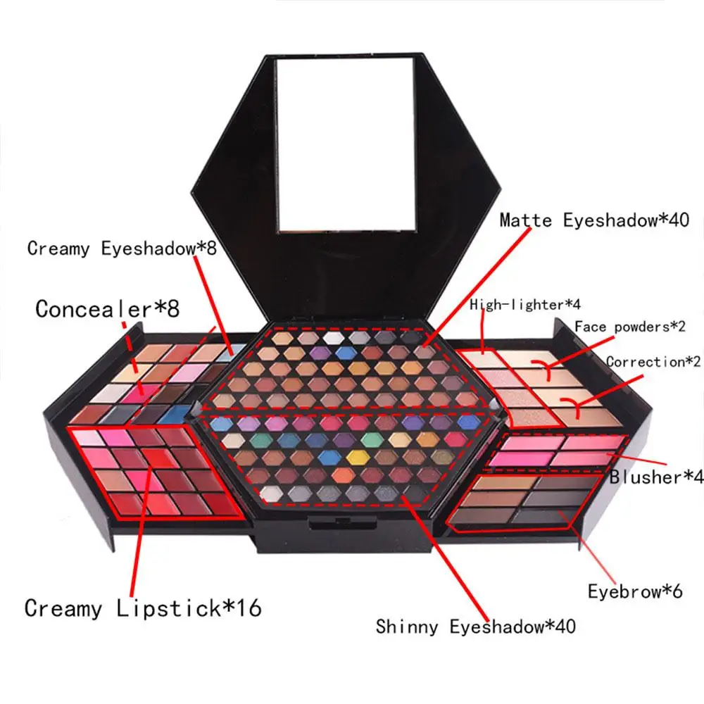 

MISS ROSE Makeup Palette Eye Shadow Blusher Highlighter Multi-function Cosmetics