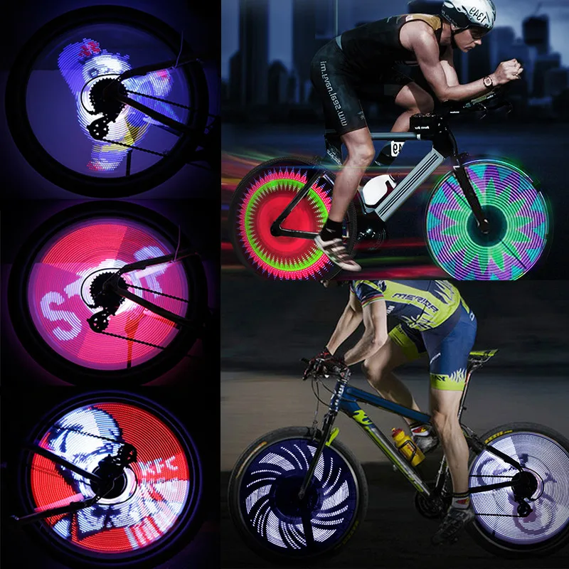 Flash Deal 1PCS 64 LED RGB Bicycle Wheel Light Spoke Light Auto Speed Change Programmable DIY Light Lamp Bicycle Accessories Waterproof 0