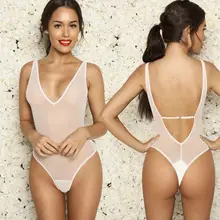 Сексуальное прозрачное боди с высоким вырезом, купальник-стринги, прозрачное Эротическое белье из молочного спандекса, женское нижнее белье, боди-костюмы