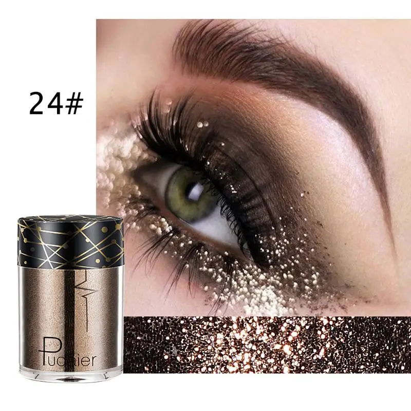 Pudaier блестящие тени для век Shimmer Highlight рассыпчатая пудра Женская Косметика для макияжа - Цвет: 24