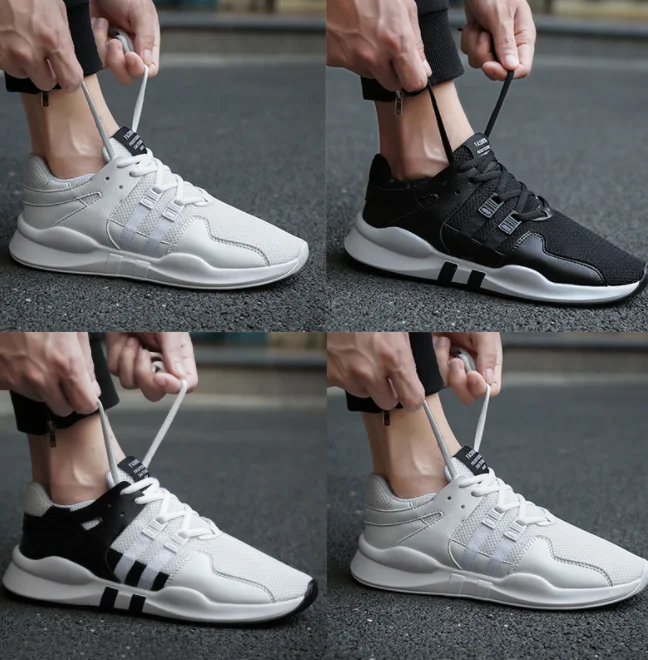Noir Sport assorties Xek Étudiant Zll135 Lacent De Nouveau Net Hommes Chaussures Respirant Fond 2018 Surface blanc Mou Du 1q7wrTZ1