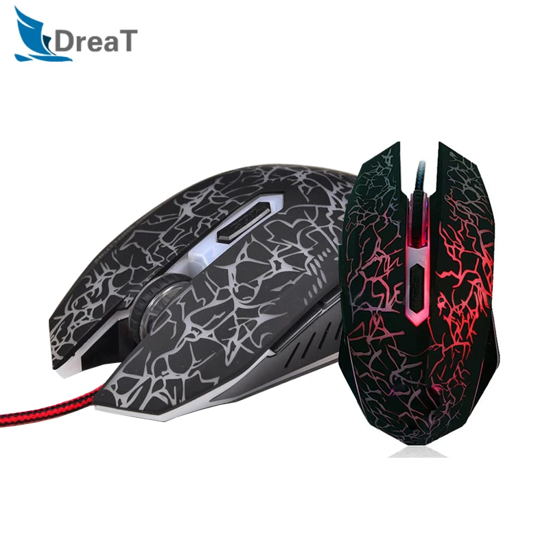 

Professinal Wired Gaming Mouse LED Backlight Mice 6 Keys 4000DPI Optical Silent Gamer Ergonomic Mause For Computer PC Laptop