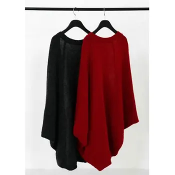 

New Women Knitted Batwing Sleeve Open Stitch Ladies Casual Blouses Tops Spring Winter 2018