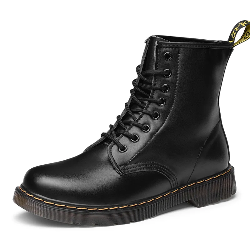 

New Men Boots Winter With Fur Warm Snow Boots Men Winter Boots Work Shoes Men Footwear Fashion Rubber Ankle Shoes 36-45 *1460-1