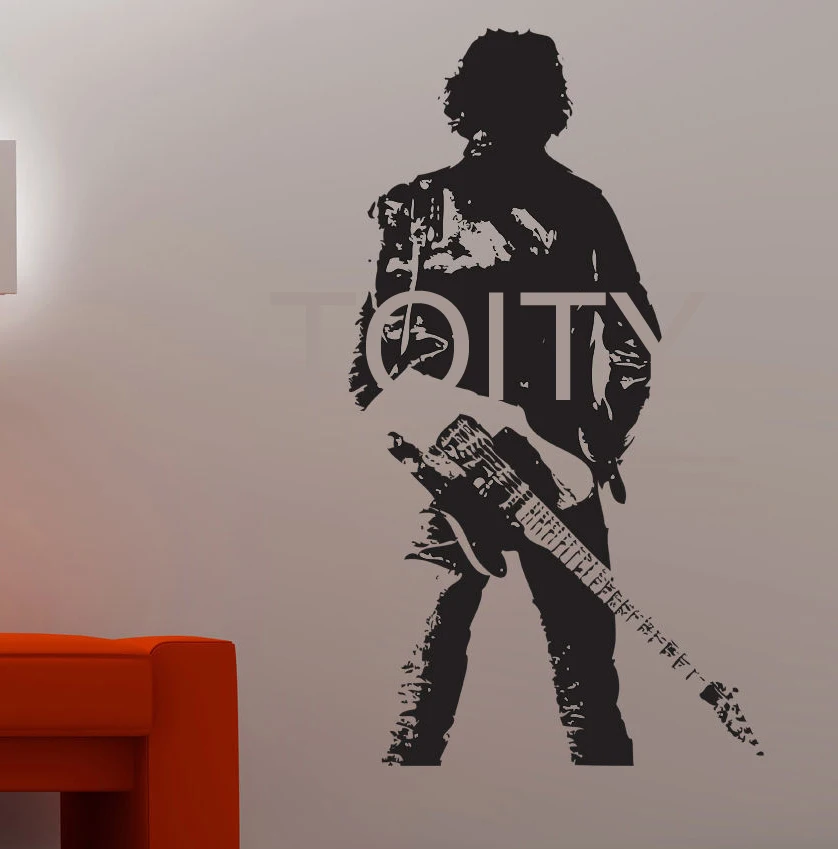 

Bruce Springsteen Wall Sticker Guitarist Vinyl Decor Music Bar Studio Club Dorm Home Room Mural