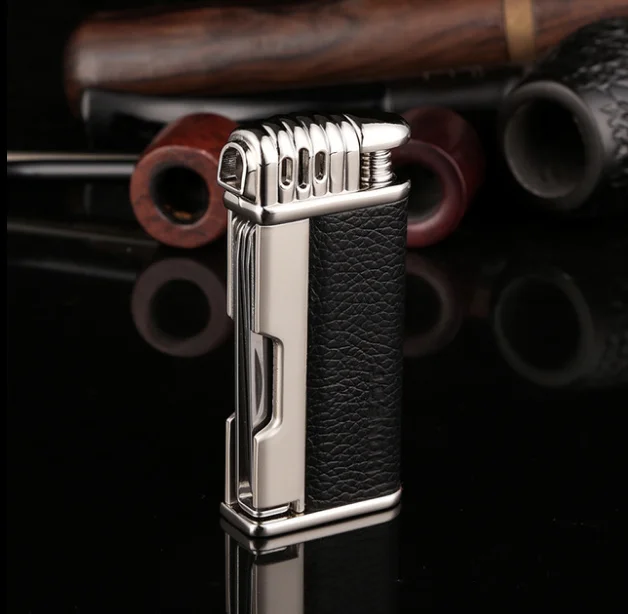 Многофункциональная Зажигалка для табачных труб, бутановый фонарь, Зажигалка для сигарет, надувная газовая зажигалка для мужчин LFB705 - Цвет: gray