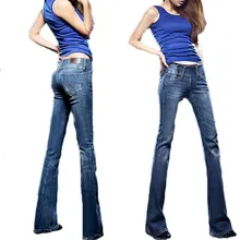 2016 Bell Bottom Denim Pants Flare Women Jeans Pants Feminina Winter Skinny Trousers Plus Size Ladies Brand Desiger Jeans T5287