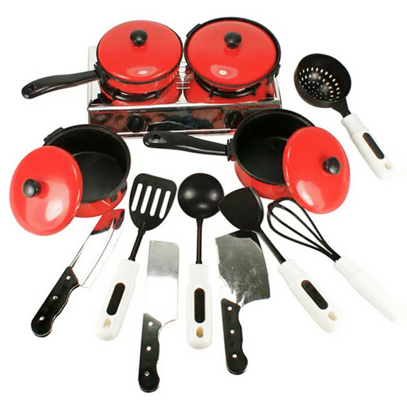 New Arrival 13Pcs/lot Kids DIY Kitchen Toys Set Plastic Cooking Pretend