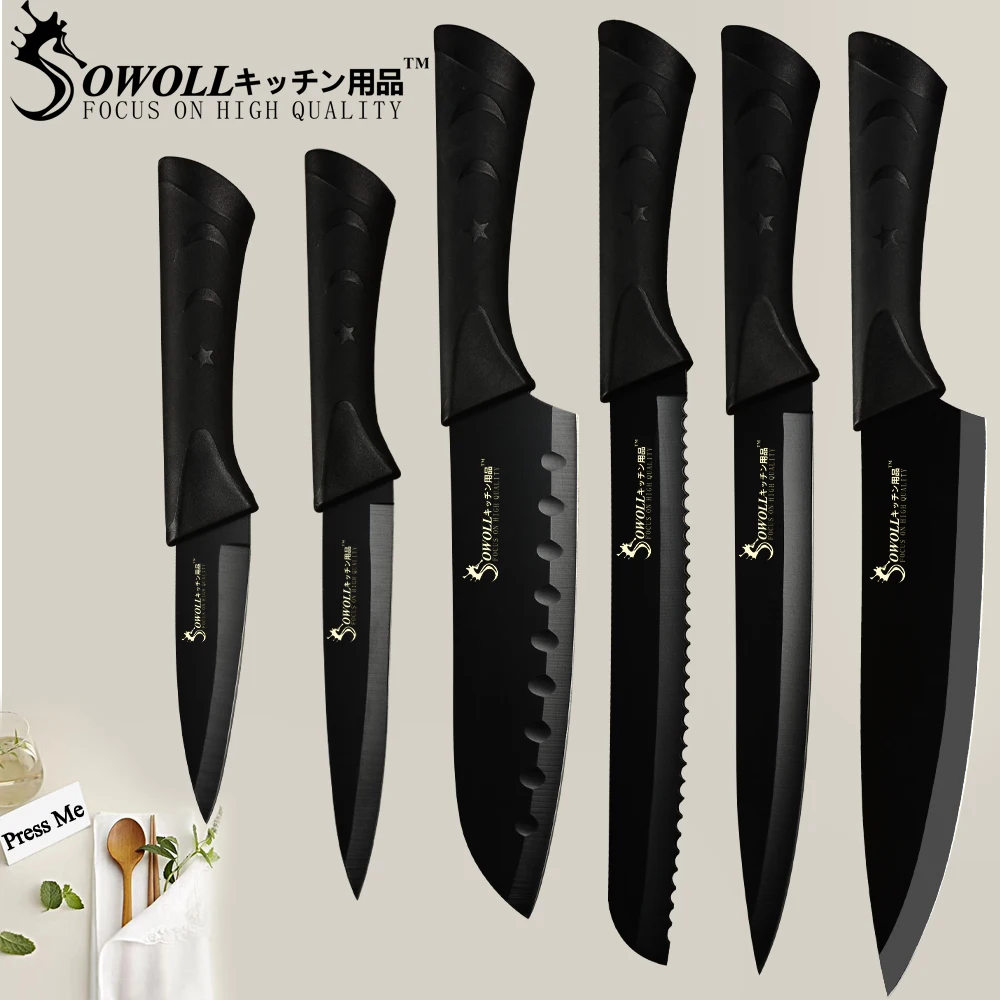 SOWOLL Stainless Steel Kitchen Knife 3.5'' 5'' 7'' 8'' Paring Utility Santoku Slicing Bread Chef Knife Meat Fish Kitchen Gadgets SOWOLL Stainless Steel Kitchen Knife 3.5'' 5'' 7'' 8'' Paring Utility Santoku Slicing Bread Chef Knife Meat Fish Kitchen Gadgets