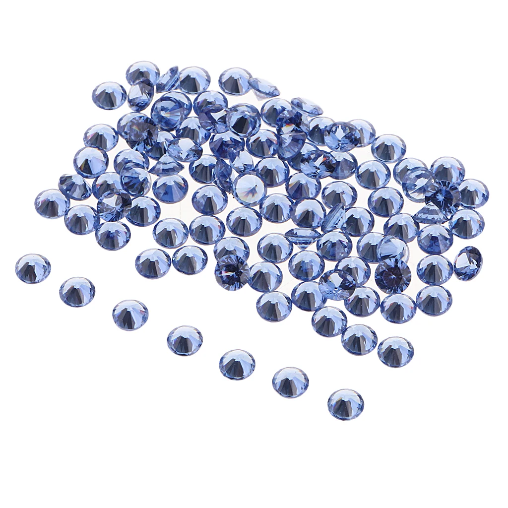 100pcs Zircon Diamond Crystal Faceted Loose Spacer Beads DIY Wedding Party 6mm Jewelry Charms Pendants Decorations