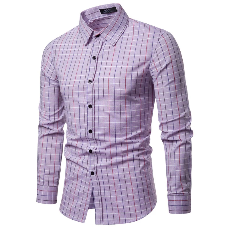 Брендовые новые мужские клетчатые роскошные стильные приталенные повседневные официальные рубашки с длинным рукавом мужские комплекты одежды