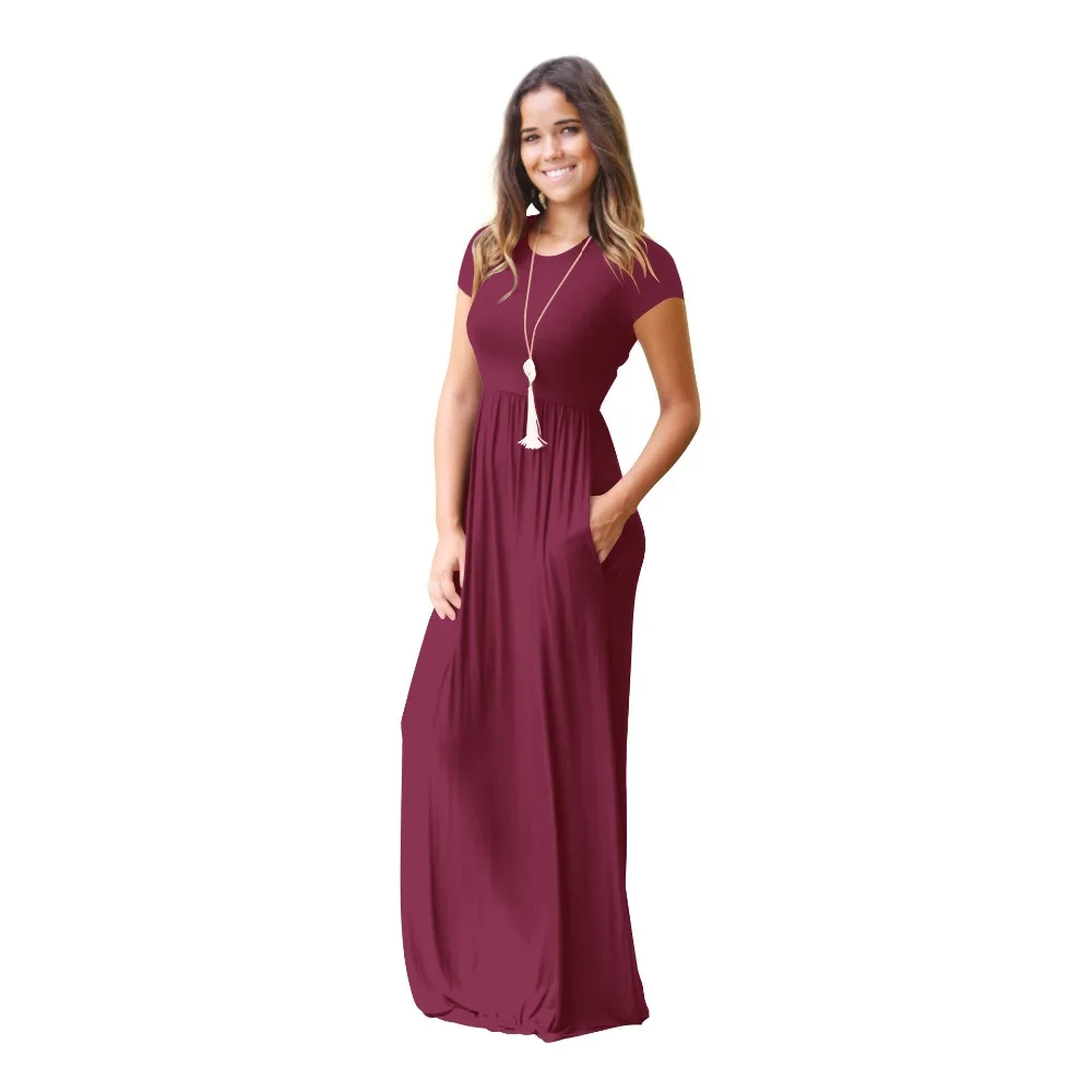 Женское длинное модельное платье YHSBUY 2019 пляжный Однотонный сарафан уличное