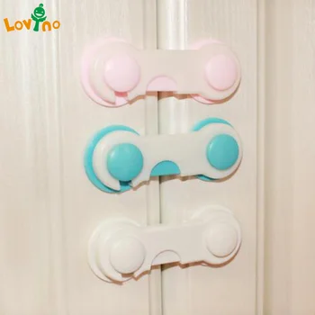 

10Pcs 1 set baby Drawer Lock Todder Child Kids Door Drawers Wardrobe Cabinet Safety Care protect Plastic Lock Pink Blue Cover
