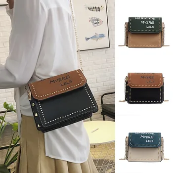 

2019 New Simple Handbags sac a main bolsa feminina Women Ladies Fashion Girls Retro Metal Letter Shoulder Crossbody Casual Bag#C