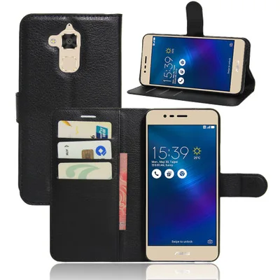 

High Quality Luxury Leather Flip Case for Asus Zenfone 3 Max ZC520TL Smartphone Wallet Stand Cover With Card Holder