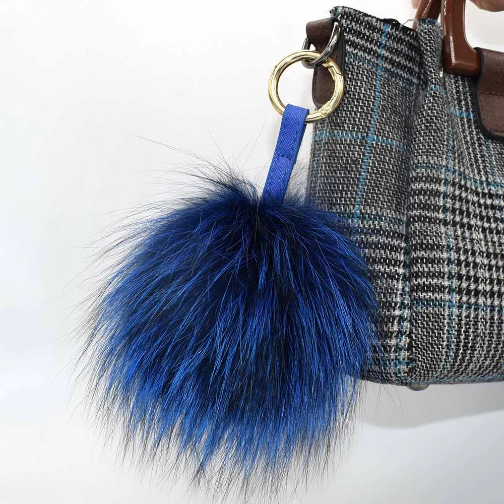 silver fox pompom keychain 6