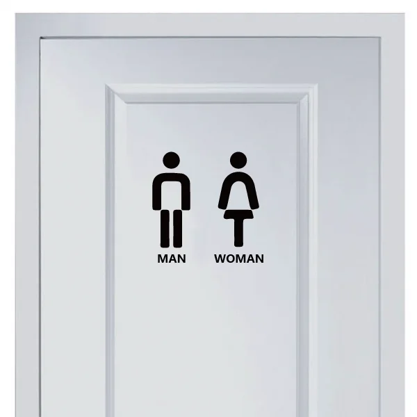 

Simple Marks for Men and Women's Toilet Vinyl Wall Sticker Fashion for Shop Office Home Cafe Hotel Toilets Door Decor