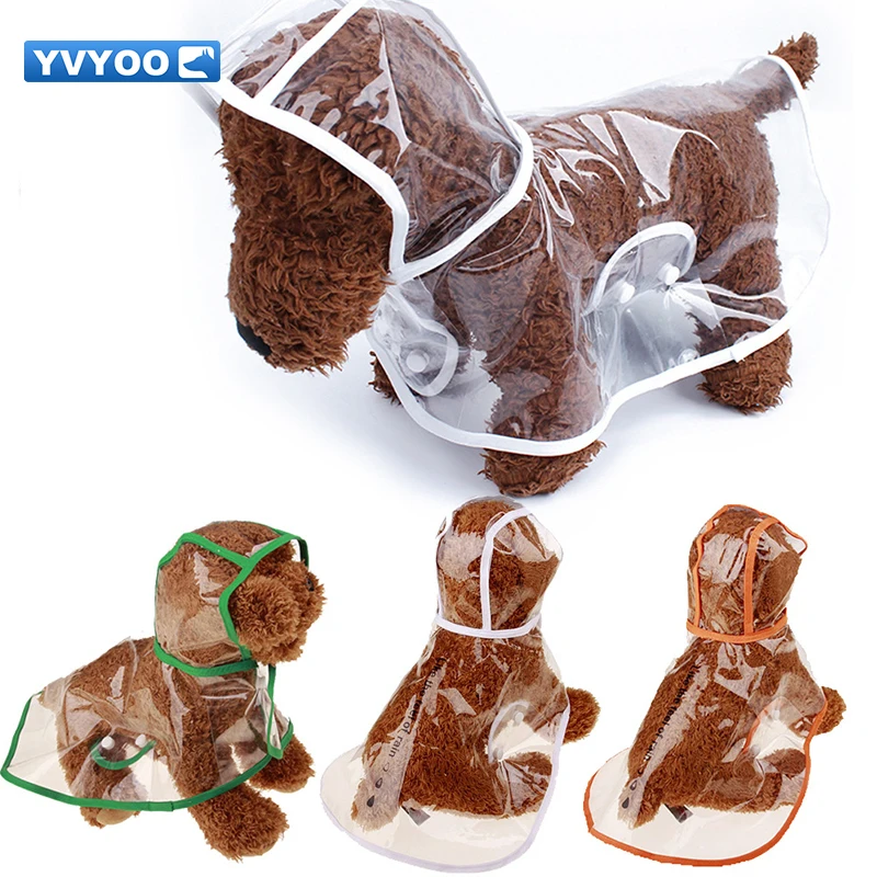 YVYOO Pet Dogs плащ прозрачный водонепроницаемый дождевик Одежда для маленьких