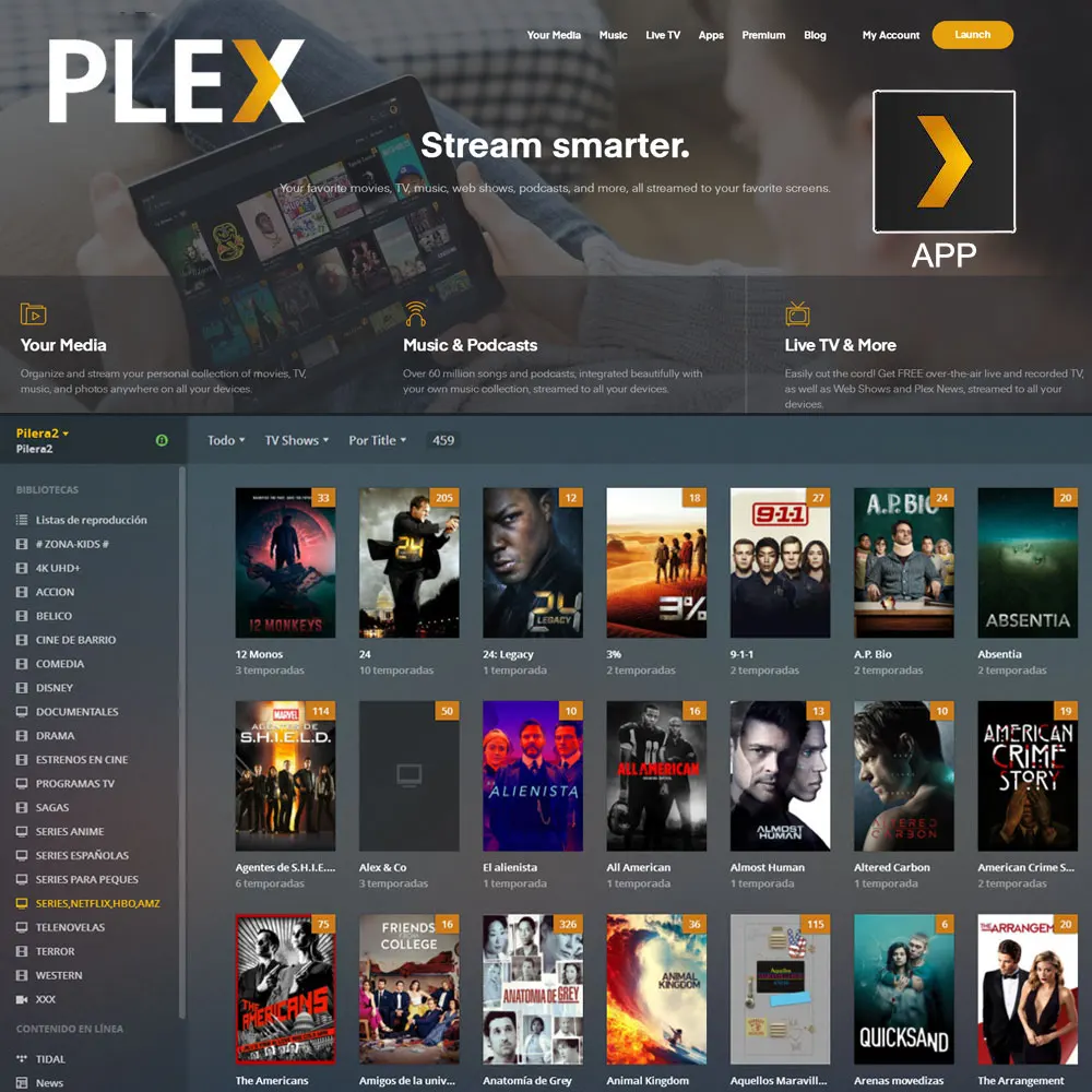 

1 Year PLEX Account Spanish Version With NETFLIX HBO 4K UHD Adult Channels For Smart TV Box Android Mobile Smartphone Windows PC