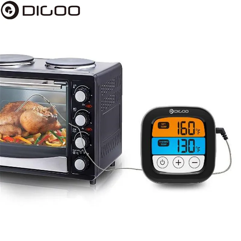 Prix Digoo DG FT2103 LED Écran Tactile Numérique Bluetooth de Cuisson Thermomètre à Viande En Acier Inoxydable Sonde de Température pour La Viande Barbecue