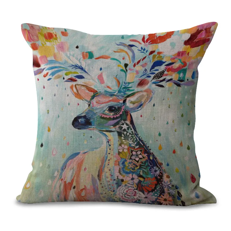45x45 سنتيمتر الحيوانات اللوحة الملونة القطن الكتان وسادة وسادة القضية غطاء الأيائل البومة رمي وسادة سيارة مكتب أريكة ديكور المنزل 45x45 سنتيمتر الحيوانات اللوحة الملونة القطن الكتان وسادة وسادة القضية غطاء الأيائل البومة رمي وسادة سيارة مكتب أريكة ديكور المنزل
