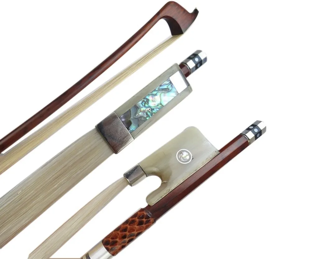 

1pcs Strong profession snakewood 4/4 cello bows, white OX horn frog #2