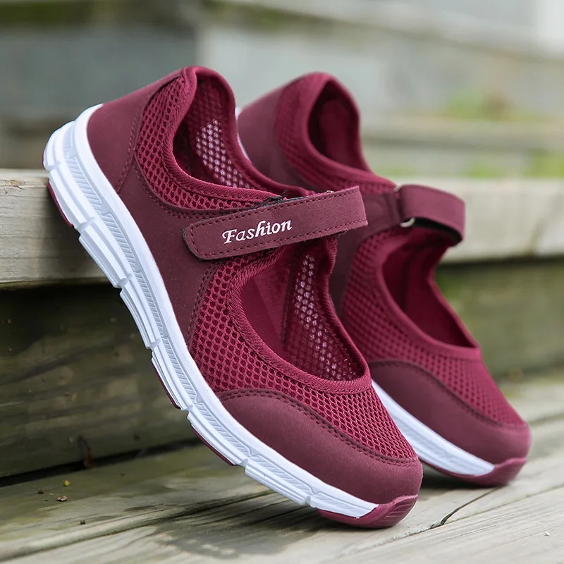 

2019 New Summer Sandals Shoes Mesh Sandalias Mujer Sapato Feminino Flat with Comfortable Walking Thin Block Heel Shoes Women