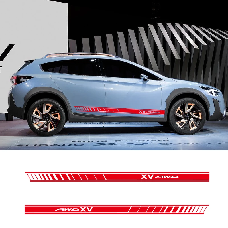  2 Sides XV Car Graphics Vinyl Side Stripes Auto Sticker Decals Car Styling For Subaru XV