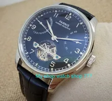 43mm Parnis Black dial Automatic Self Wind Mechanical movement power reserve Mechanical watches Men s
