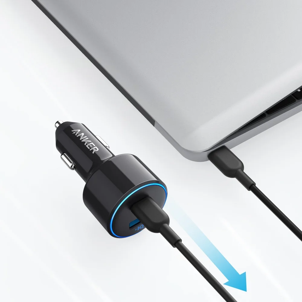 Anker 42W power Drive speed+ Duo, 2 порта USB C автомобильное зарядное устройство, один 30W power Delivery port для iPhone, iPad Pro, Galaxy, MacBook, LG и т. Д