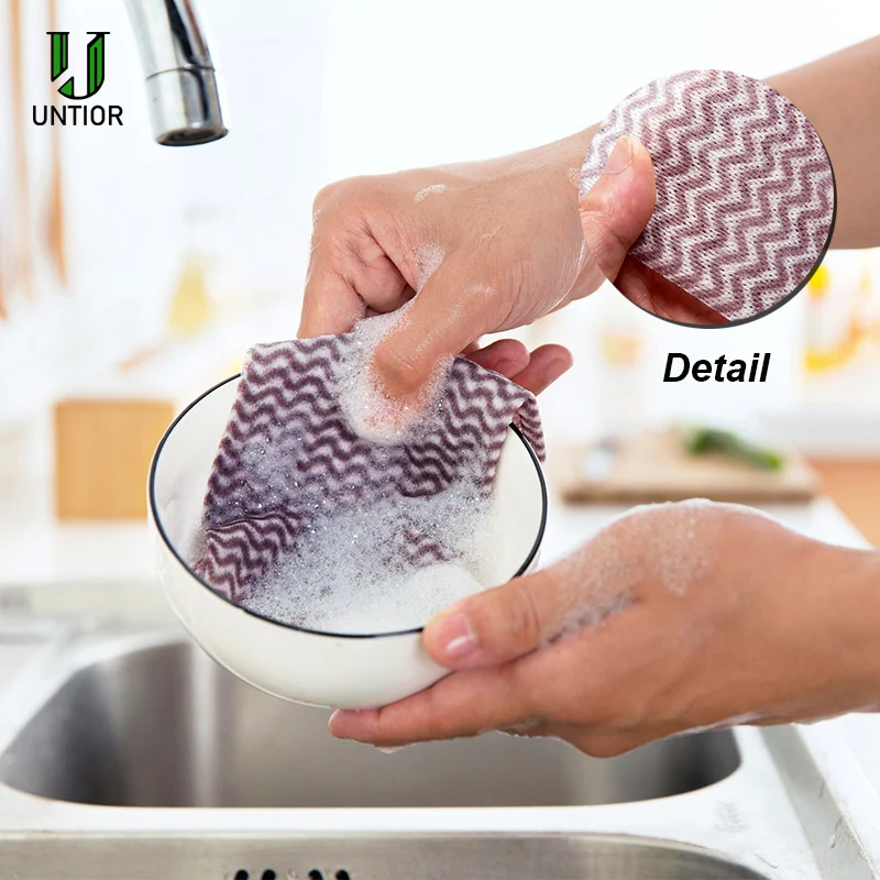 UNTIOR 50 шт/рулон Нетканая ткань для чистки кухни одноразовая тряпка Очищающая губка впитывающая салфетка для мытья ванной комнаты