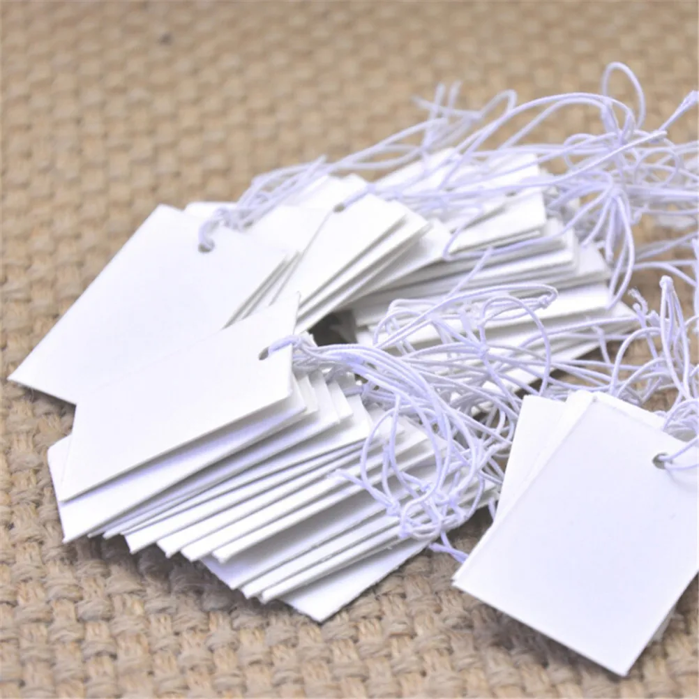 

100Pcs/lot 2 Size Clothing Jewelry Price Tag Wholesale4cm*3cm/5cm*3cmWhite Price Labels Hanging Carment Tags Paper Cloth Labels