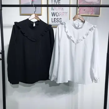 

Muslim Women's Casual High Collar Long Sleeve Shirt Tops Ruffles Shirts Blouse Arab Fashion Islamic Tops OL Style Tops Fashion