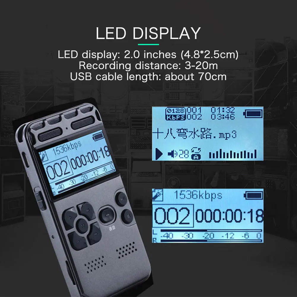 V35 Digital Voice Recorder USB Hours Audio