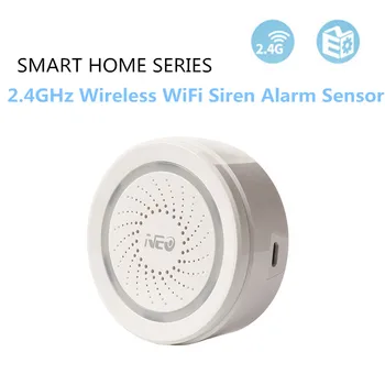 

Wifi Siren Alarm Sensor and App Notification Alerts,No Hub Required,Plug And Play,Compatiab Alexa Echo Google Home