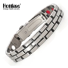 Hottime облегчение боли здоровья магнитный исцеляющий браслет титановые магнитные браслеты посеребренные для мужчин