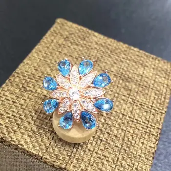 

Qi Xuan_Fashion Jewelry_Natural Blue Flower Rings_Finger Rings_Plated Rose Gold Flower Ring_Manufacturer Directly Sales