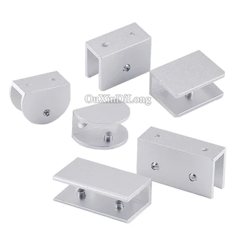 

DHL Shipping 500PCS Aluminium Alloy Glass Clamps Clip Glass Shelf Holder Support Brackets Connectors Furniture Hardware 10 Types