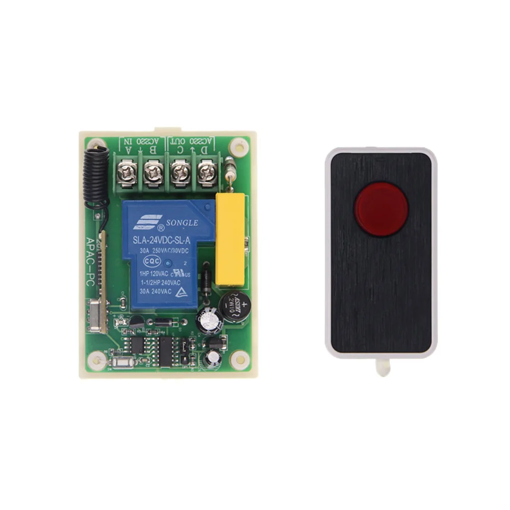 

Wireless Relay AC 220V 30A 1CH 1 CH Wireless RF Remote Control Switch Transmitter+ Receiver,315 / 433 MHz