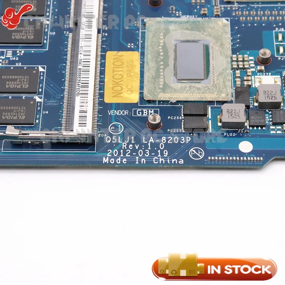 Greatest  NOKOTION For Acer aspire M5-581 M5-581T laptop motherboard NBM2G11001 Q5LJ1 LA-8203P I5-3317U CPU D