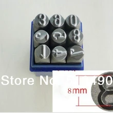 9 шт 8 мм стальная Дырокол/стальная печатка с номерами ювелирные инструменты