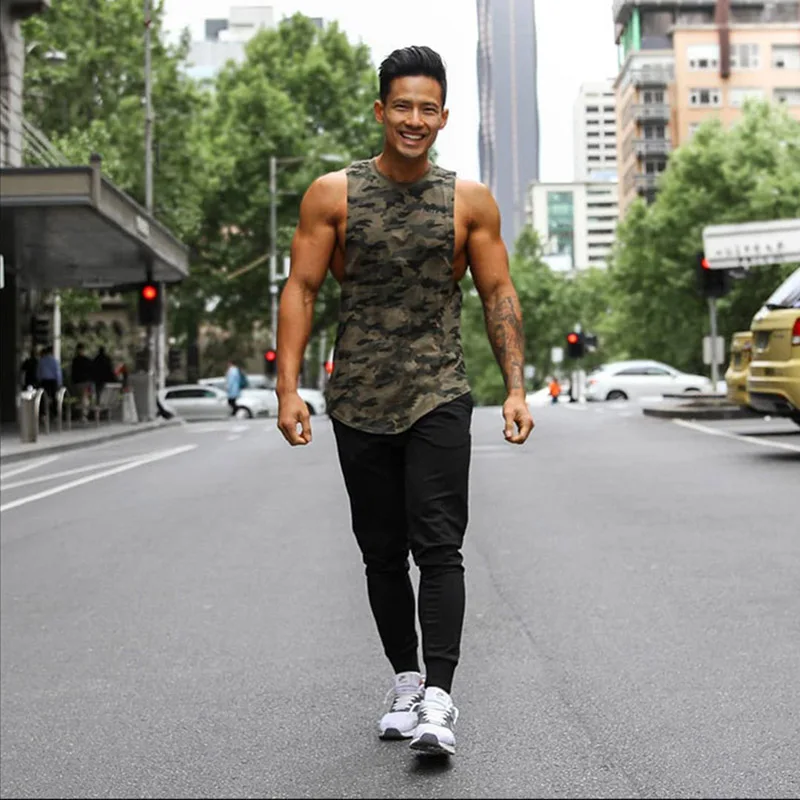 

Brand Gyms Fitness Men camouflage Tank Top Mens Bodybuilding Stringers Tank Tops workout Singlet Sleeveless Shirt
