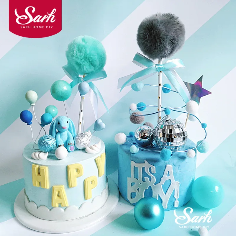 

Blue Rabbit Camera Heart Cake Topper for Boy Kid Birthday Party Decoration Dessert lovely Gifts