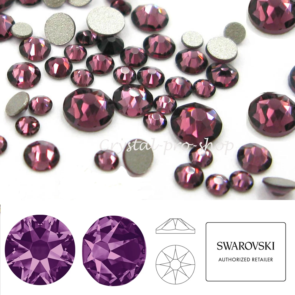 

New 2019-20 Amethyst Swarovski Elements ss14 ( 3.5-3.6 )mm Crystal ( No-Hotfix ) Flatback Rhinestones