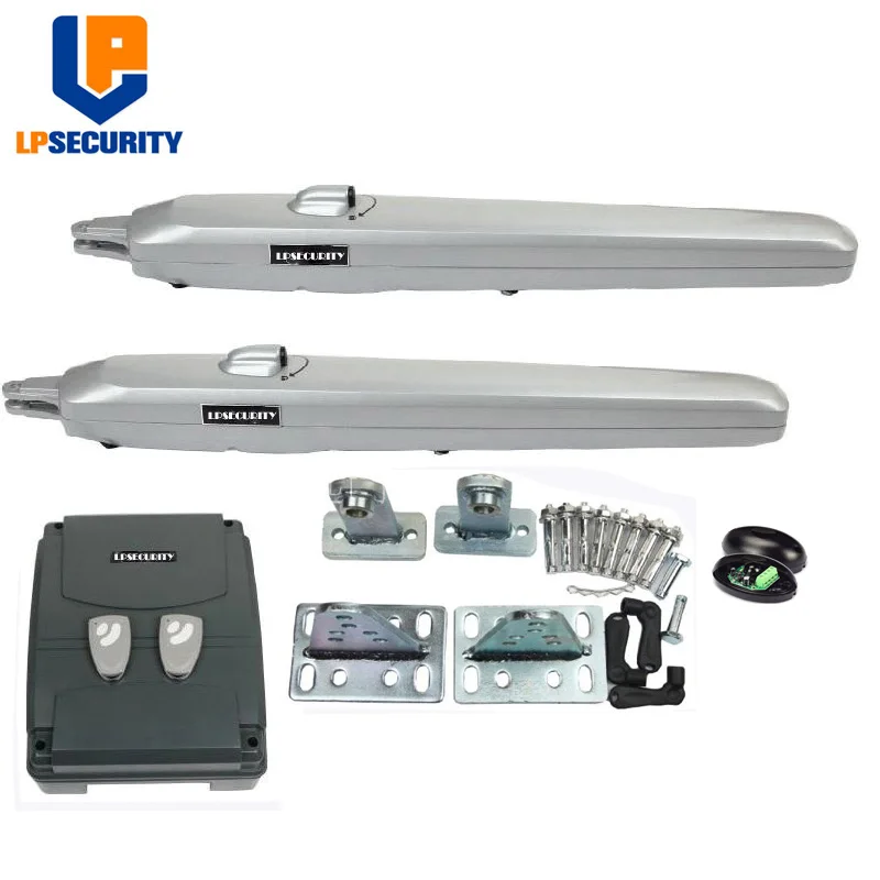 LPSECURITY 350KGS 24V DC forsee сверхмощный низкий напряжение двойные качели подъездные ворота открывалка с датчиком, GSM, вариант лампы - Цвет: set2