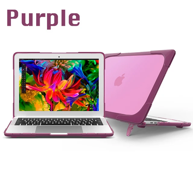 Высокое качество Внешний чехол Складная подставка для Macbook Air Pro retina 11 12 13,3 15 дюймов для Mac Pro, новинка, для детей 13, A1466 A1502 крышка - Цвет: Purple