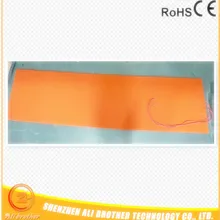 Силиконовый резиновый нагреватель 220 в 1500 Вт 1"* 77"(381*1955,8*1,5 мм) 1000 мм свинцовый провод выходящий с короткой стороны