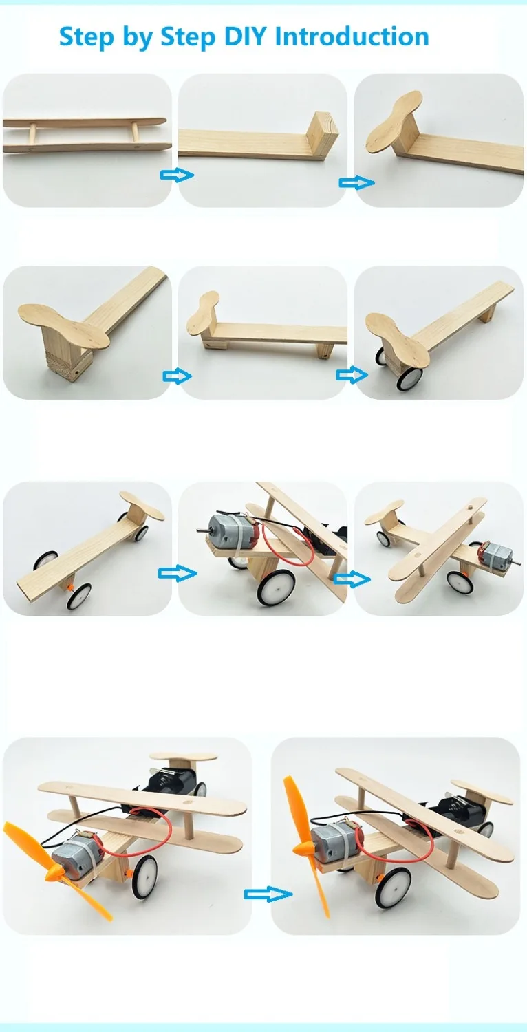  Gliding Plane model Eletric DIY Drone STEAM Glider for Boy and Girl Science Experiment Teaching Aid - 32953721234