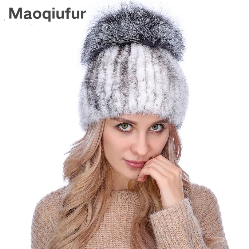 Buy New Arrival Women's Winter Hats Fur Knit Genuine