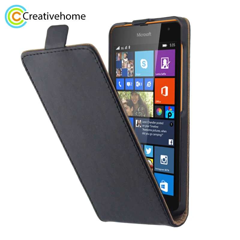 

For Nokia Lumia 535 Case Vertical Flip Luxury PU Leather Case for Microsoft Nokia Lumia 535 Back Cover